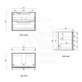 Aulic Voulari 600-1800mm Harvest Oak Framed Wall Hung Vanity Plywood Cabinet Only & Stone Top Available