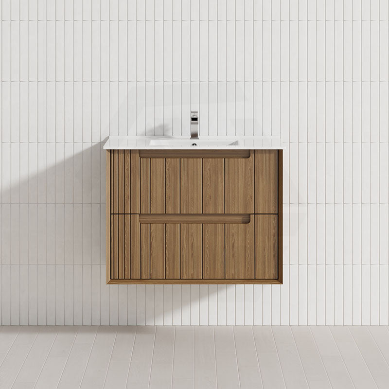 Aulic Voulari 600-1800mm Harvest Oak Framed Wall Hung Plywood Vanity with Drawers