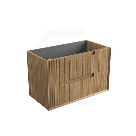Aulic Voulari 600-1800mm Harvest Oak Framed Wall Hung Vanity Plywood Cabinet Only & Stone Top Available