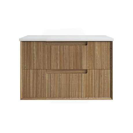Aulic Voulari 600-1800mm Harvest Oak Framed Wall Hung Vanity Plywood Cabinet Only & Stone Top Available