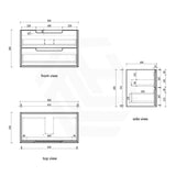 Aulic Voulari 600-1800mm Harvest Oak Framed Wall Hung Vanity Plywood Cabinet Only & Stone Top Available