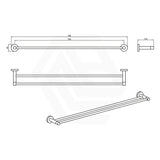 Amoza 800mm Round Stainless Steel Double Towel Rails Variant Colour Available