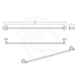 Amoza Bathroom 800mm Round Single Towel Rail Stainless Steel Variant Colour Available