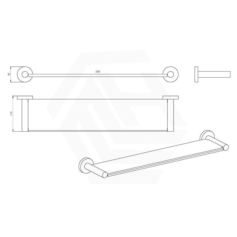 Amoza Stainless Steel Wall Mounted Shower Shelf Variant Colour Available