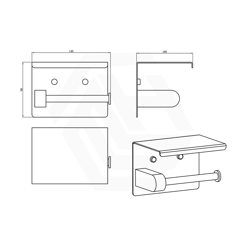 Amoza 2-in-1 Toilet Paper Roll Holder with Shelf Variant Colour Available