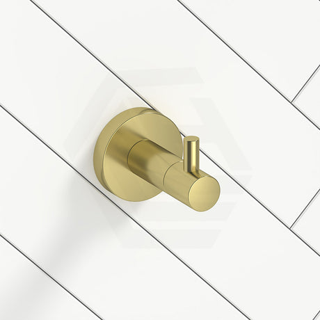 #Brushed Gold Amoza Round Stainless Steel Single Robe Hook Variant Colour Available