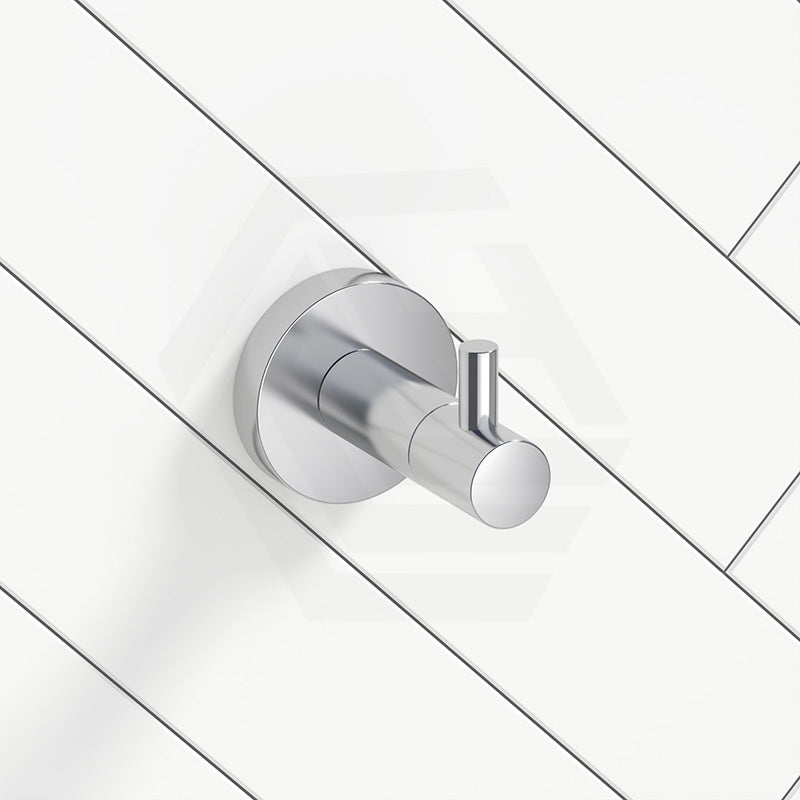 #Chrome Amoza Round Stainless Steel Single Robe Hook Variant Colour Available