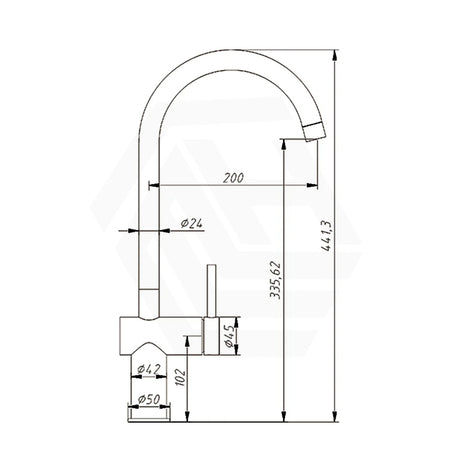 Amoza Gooseneck Swivel Sink Mixer Stainless Steel Variant Colour Available