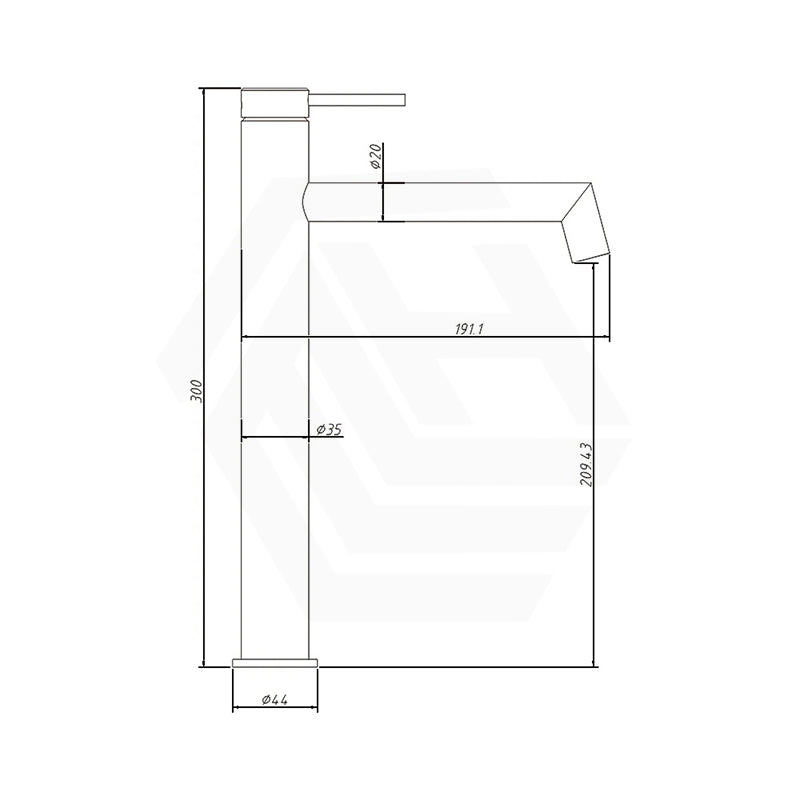 Amoza High Rise Right Angle Spout Basin Mixer In Various Colour
