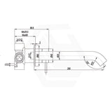 Amoza Round Curved Wall Mounted Bath Spout 200mm Outlet