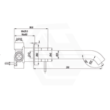 Amoza Round Curved Wall Mounted Bath Spout 200mm Outlet Variant Colour Available