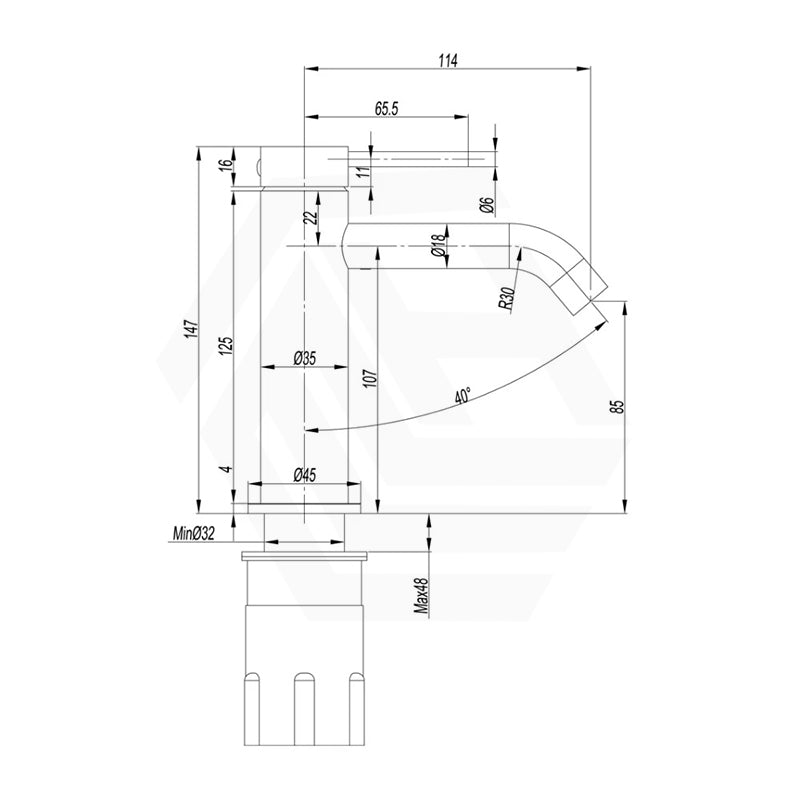 Amoza Curved Spout Short Basin Mixer Variant Colour Available