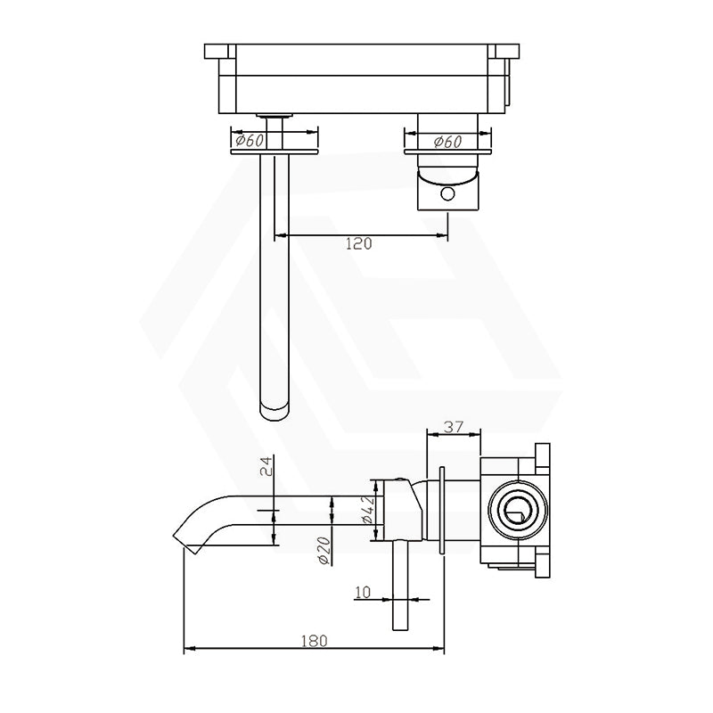 Amoza 180mm Outlet Basin/Bath Wall Mixer Set Round Plates Variant Colour Available