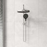 #Brushed Stainless Steel Amoza Round Mini Combo Twin Shower Set Top Inlet