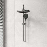 #Gunmetal Grey Amoza Round Mini Combo Twin Shower Set Top Inlet