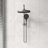 #Gunmetal Grey Amoza Round Mini Combo Twin Shower Set Top Inlet