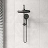 #Matt Black Amoza Round Mini Combo Twin Shower Set Top Inlet