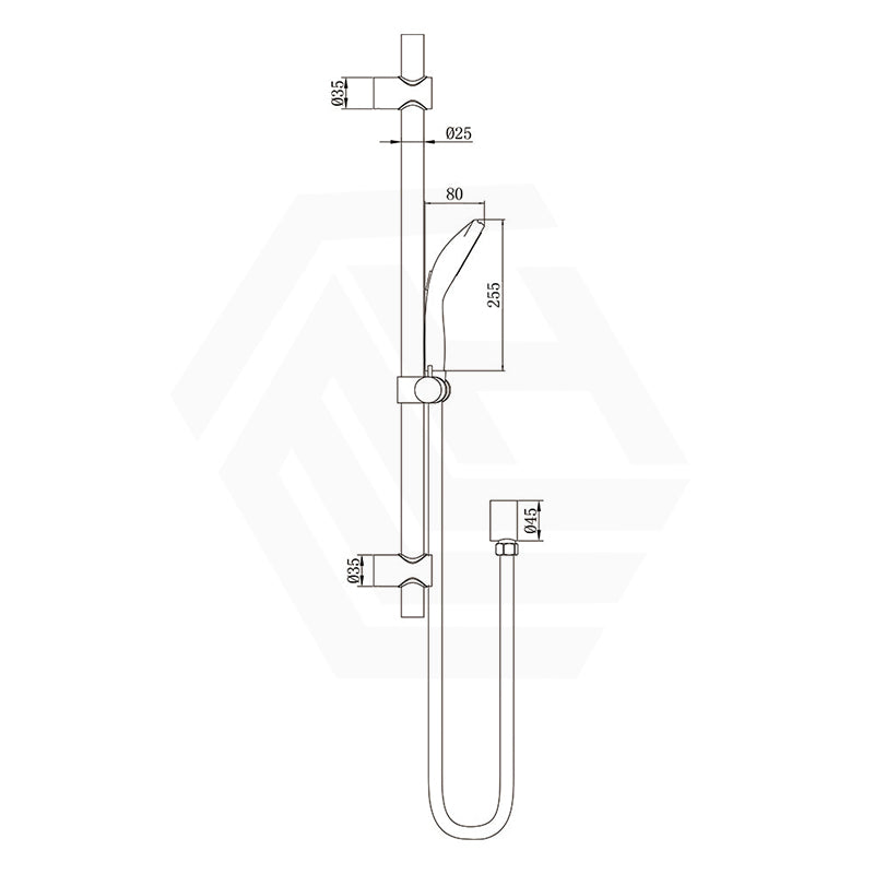 Amoza Round 5 Functions Hand Shower on Rail Stainless Steel Variant Colour Available