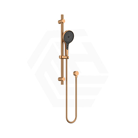 #Brushed Copper Amoza Round 5 Functions Hand Shower on Rail Stainless Steel