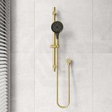 #Brushed Gold Amoza Round 5 Functions Hand Shower on Rail Stainless Steel