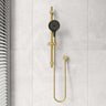 #Brushed Gold Amoza Round 5 Functions Hand Shower on Rail Stainless Steel