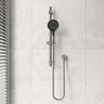 #Gunmetal Grey Amoza Round 5 Functions Hand Shower on Rail Stainless Steel
