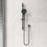 #Matt Black Amoza Round 5 Functions Hand Shower on Rail Stainless Steel