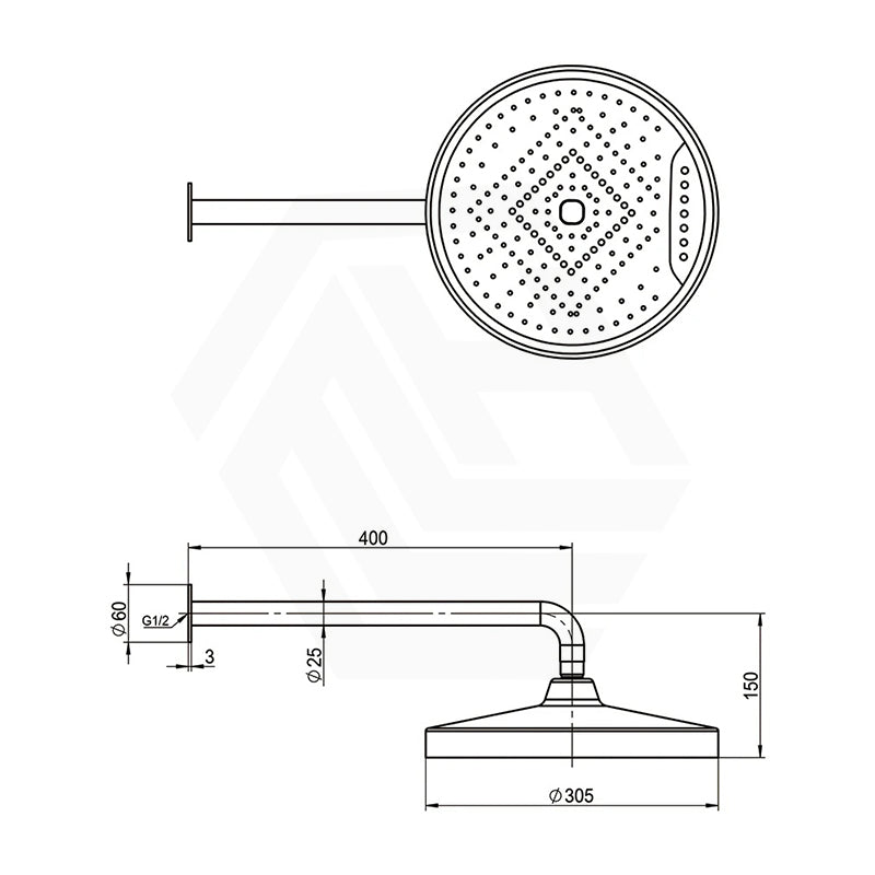 Amoza Curved Wall Mounted Arm and Round Shower Head Set 2 Packs Variant Colour Available