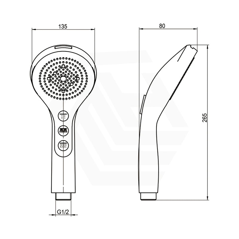 Amoza 5 Functions Round Handheld Shower Variant Colour Available