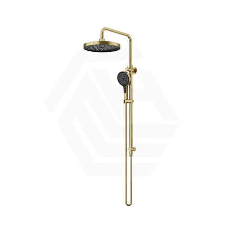 #Brushed Gold Amoza Twin Shower On Rail Stainless Steel