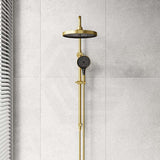 #Brushed Gold Amoza Twin Shower On Rail Stainless Steel