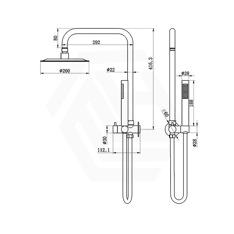 Amoza Round Mini Twin Shower Set 304 Stainless Steel Variant Colors Available