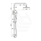 Amoza Round Twin Rail Shower Set 304 Stainless Steel Variant Colors Available