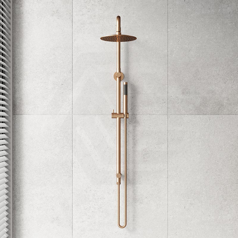 Amoza Round Twin Rail Shower Set 304 Stainless Steel Variant Colors Available