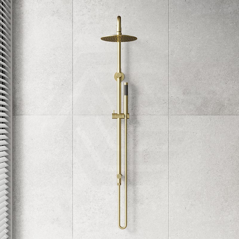 Amoza Round Twin Rail Shower Set 304 Stainless Steel Variant Colors Available