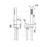 Amoza Pencil Handheld Shower with Wall Bracket Set 304 Stainless Steel Variant Colors Available