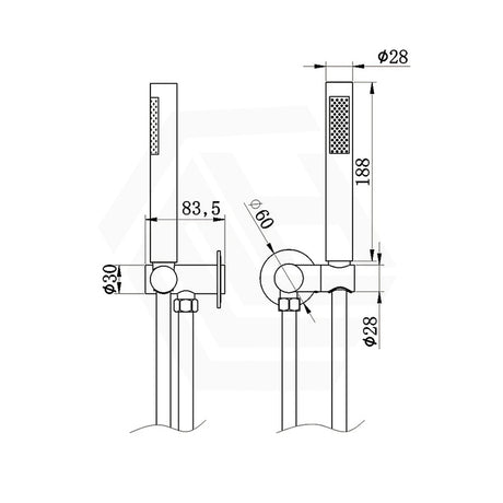 Amoza Pencil Handheld Shower with Wall Bracket Set 304 Stainless Steel Variant Colors Available