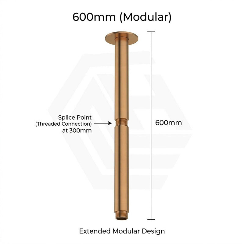 Amoza Customizable Round Ceiling Shower Arm 304 Stainless Steel 150mm/300mm/450mm/600mm - Variant Colours