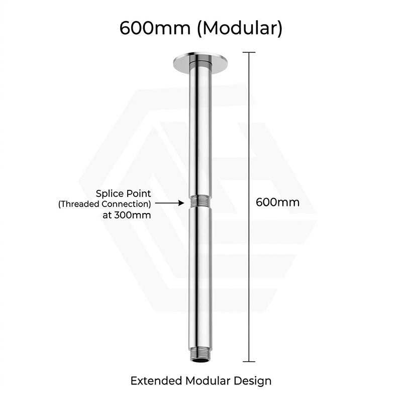 Amoza Customizable Round Ceiling Shower Arm 304 Stainless Steel 150mm/300mm/450mm/600mm - Variant Colours