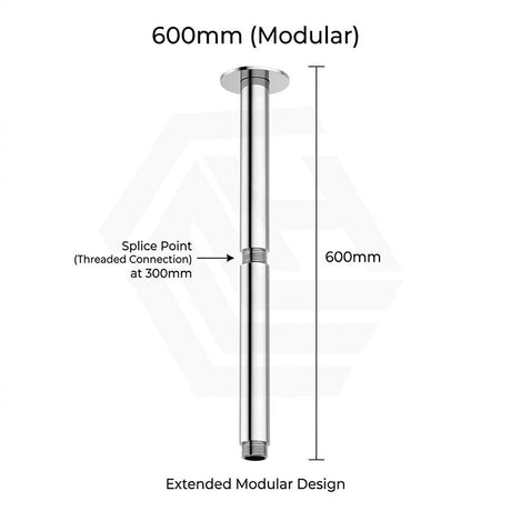 Amoza Customizable Round Ceiling Shower Arm 304 Stainless Steel 150mm/300mm/450mm/600mm - Variant Colours