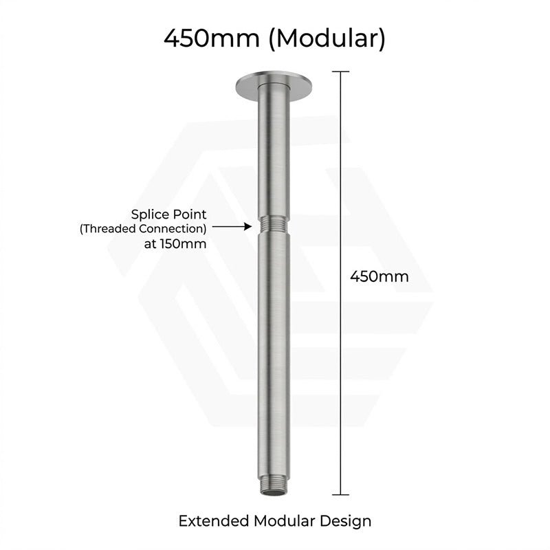 Amoza Customizable Round Ceiling Shower Arm 304 Stainless Steel 150mm/300mm/450mm/600mm - Variant Colours