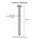 Amoza Customizable Round Ceiling Shower Arm 304 Stainless Steel 150mm/300mm/450mm/600mm - Variant Colours