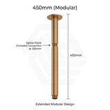 Amoza Customizable Round Ceiling Shower Arm 304 Stainless Steel 150mm/300mm/450mm/600mm - Variant Colours