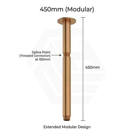 Amoza Customizable Round Ceiling Shower Arm 304 Stainless Steel 150mm/300mm/450mm/600mm - Variant Colours
