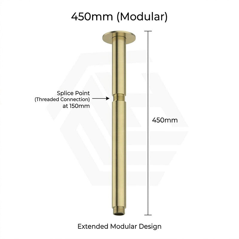 Amoza Customizable Round Ceiling Shower Arm 304 Stainless Steel 150mm/300mm/450mm/600mm - Variant Colours