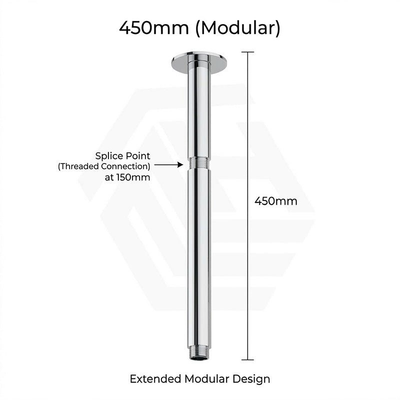Amoza Customizable Round Ceiling Shower Arm 304 Stainless Steel 150mm/300mm/450mm/600mm - Variant Colours