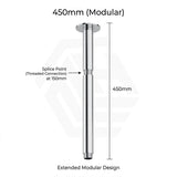 Amoza Customizable Round Ceiling Shower Arm 304 Stainless Steel 150mm/300mm/450mm/600mm - Variant Colours