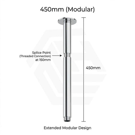 Amoza Customizable Round Ceiling Shower Arm 304 Stainless Steel 150mm/300mm/450mm/600mm - Variant Colours