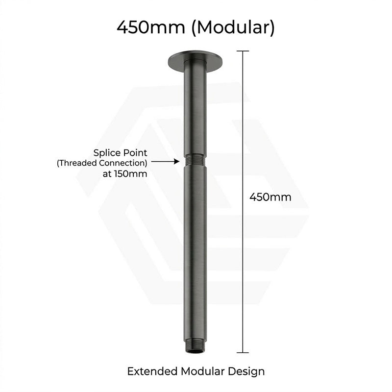 Amoza Customizable Round Ceiling Shower Arm 304 Stainless Steel 150mm/300mm/450mm/600mm - Variant Colours