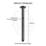 Amoza Customizable Round Ceiling Shower Arm 304 Stainless Steel 150mm/300mm/450mm/600mm - Variant Colours